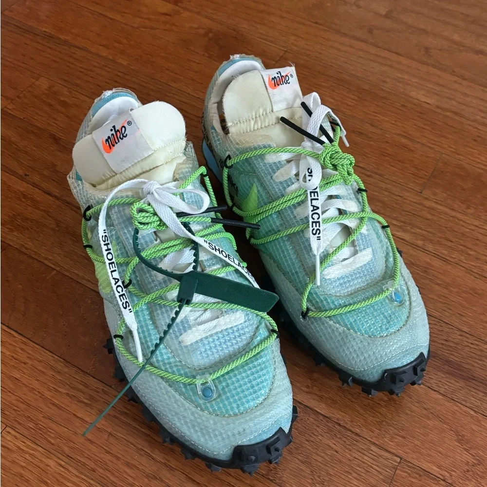 Off-White x Nike Wmns Waffle Racer 'Vivid Sky' 2019 size 10 - Picture 5 of 14